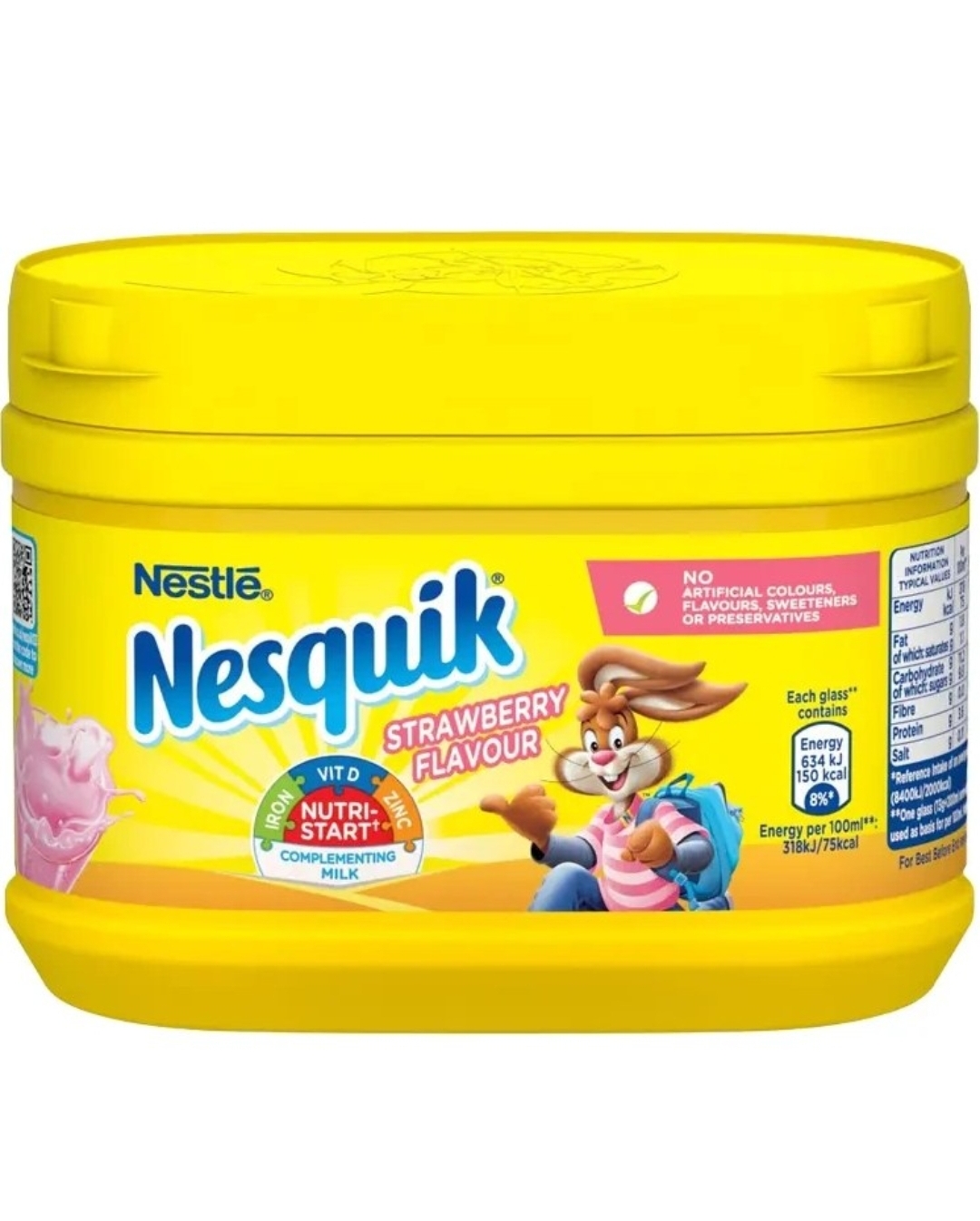 پودر کاکائو نسکوييک توت فرنگی قوطی 300 گرم NESQUIK مدل STRAWBERRY FLAVOUR